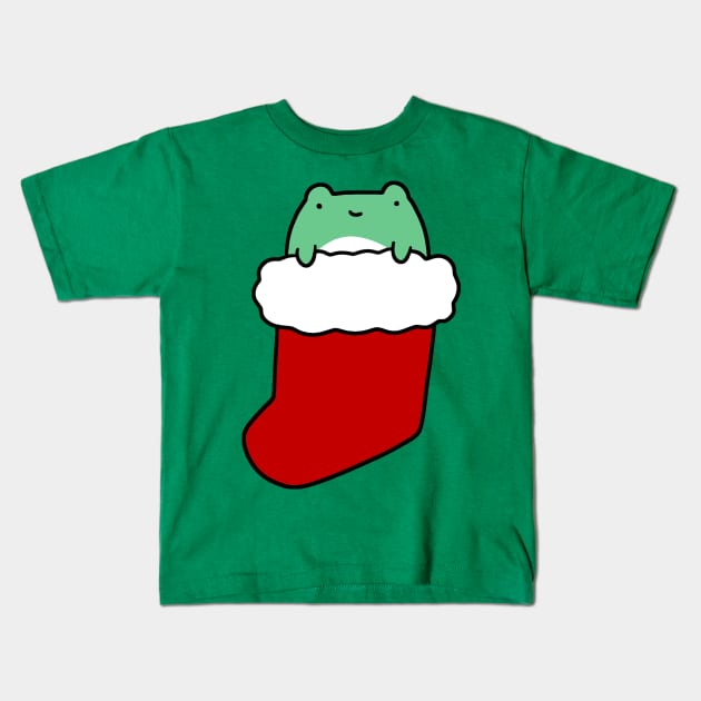 Christmas Stocking Frog Kids T-Shirt by saradaboru